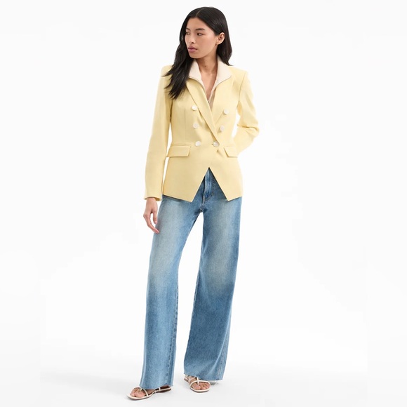 Veronica Beard miller Dickey Jacket blazer 12 nwt yellow linen blend $695 - Picture 3 of 9